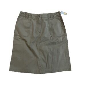 NWT‎ Talbots Petites Size 10 Women's Short A Line Skirt Green Khaki